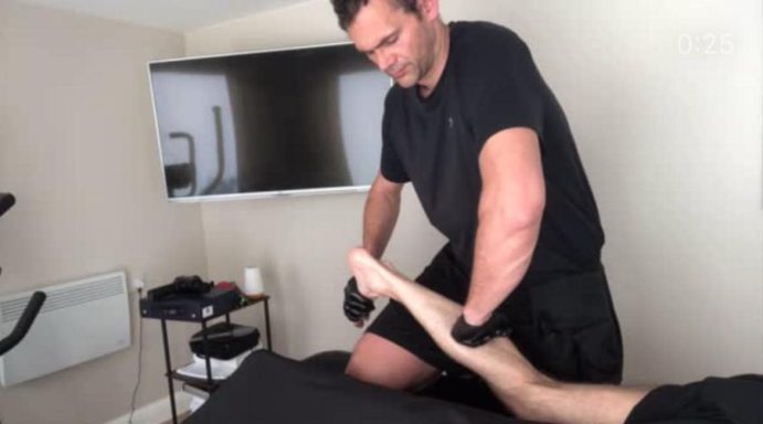 Lower leg massage and unlock calve.