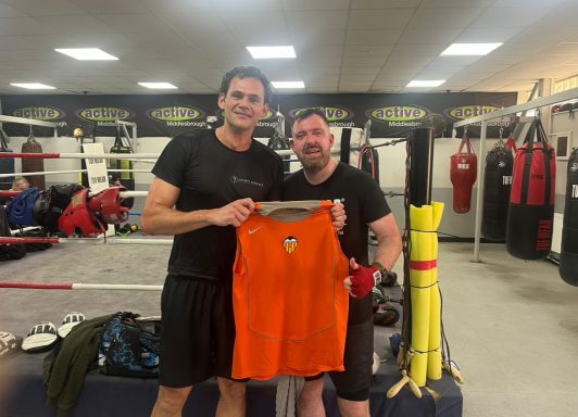 After a boxing training session at the Pallister park.