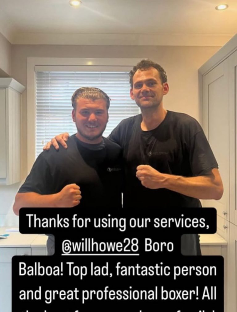 With Will Howe ‘The Boro Balboa’ after treatment