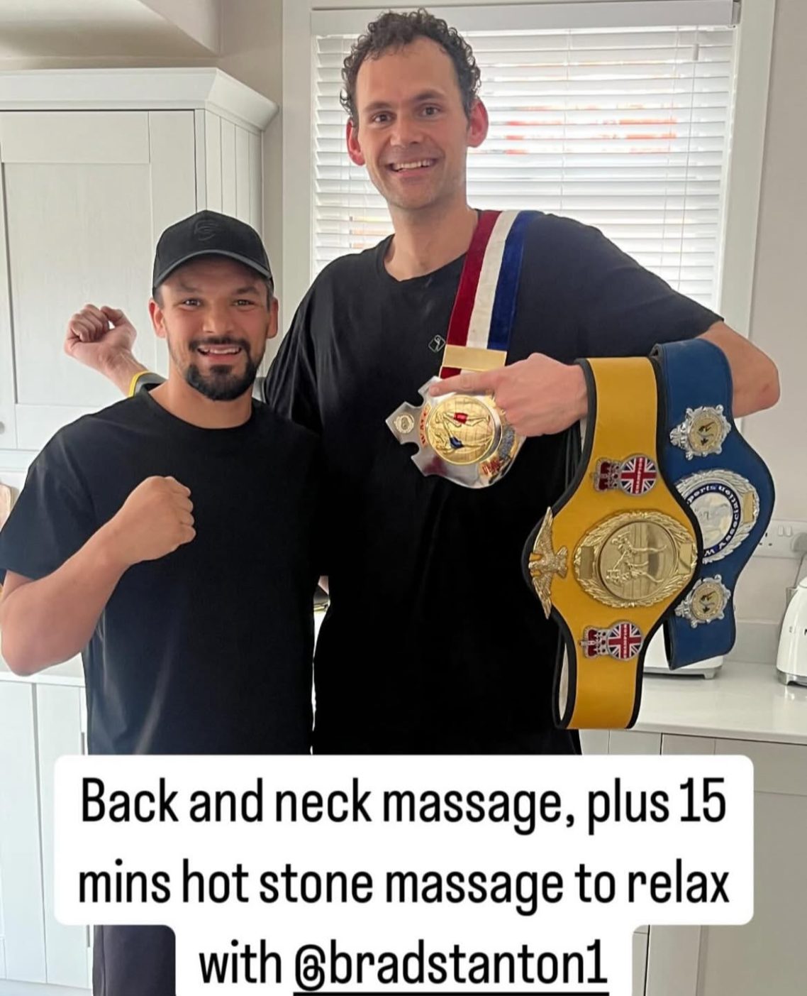 with Brad Stanton after treatment.