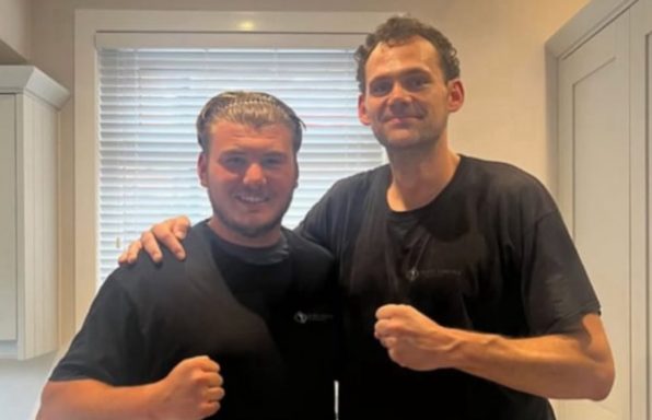 Me with William ‘The Boro Balboa’ professional heavy weight boxer after treatment.