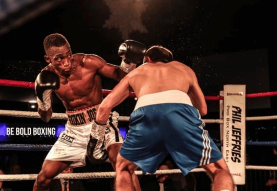 My client Smokin’ Joe Maphosa during one of his professional fights.